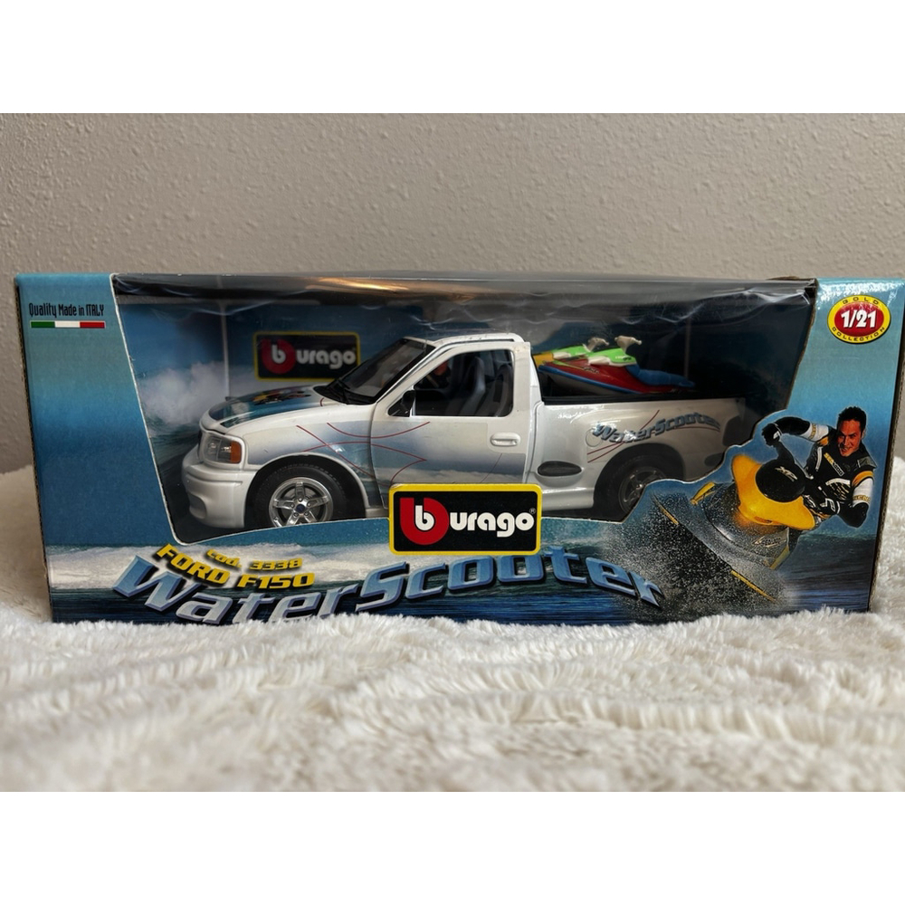 Toy TA745 BURAGO 1/21 1:21 FORD SVT F150 PICK UP WATER SCOOTER BLANC REF 3338